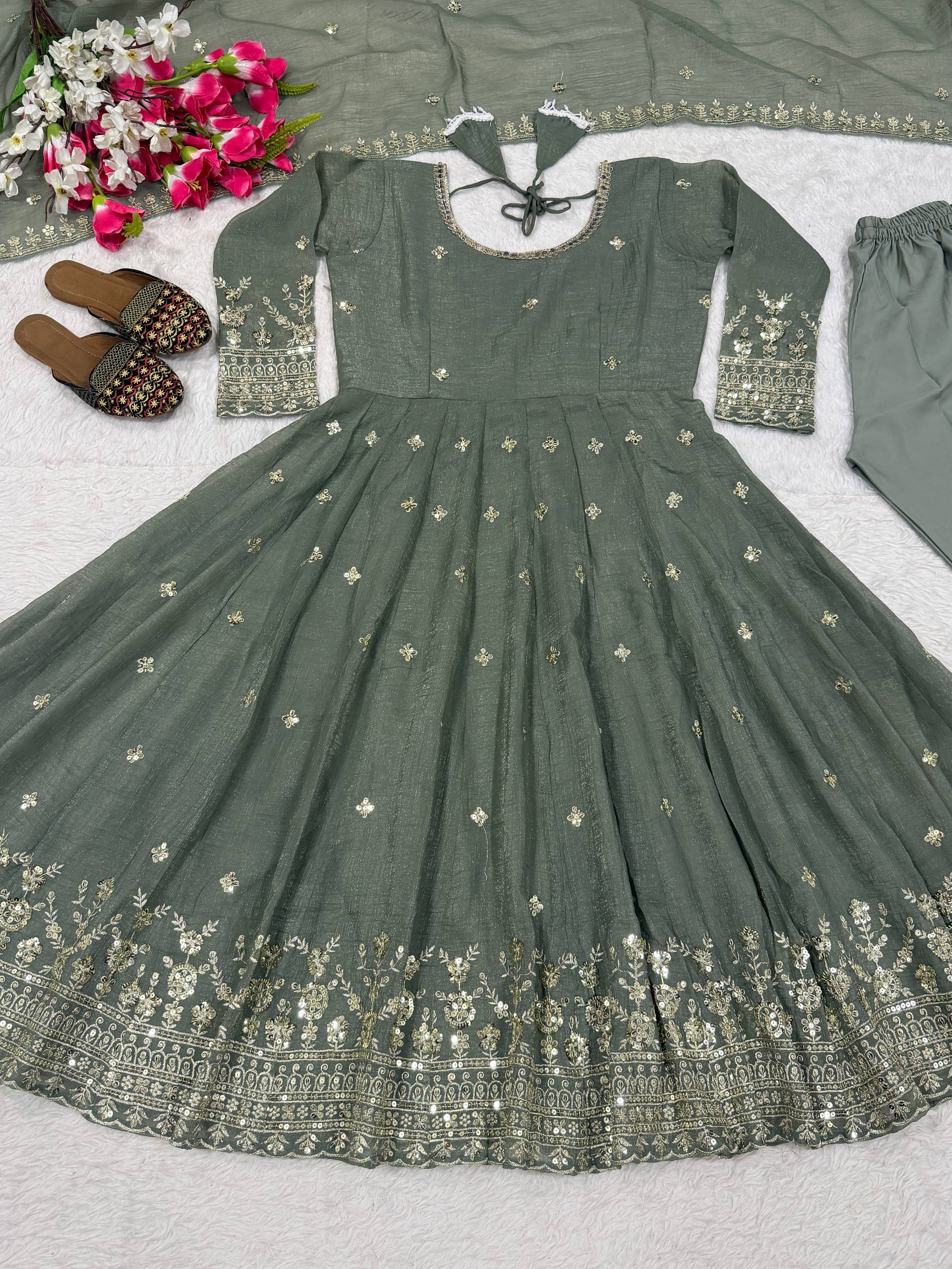 Deep Olive & Silver Heritage Couture